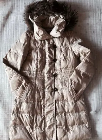 믹싱 블루 다운 코트 베이지 여성용 M