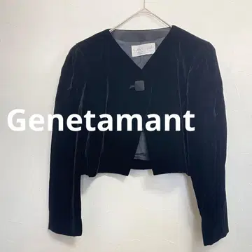 GENETAMANT 제네 벨벳 자켓 볼레로 블랙 M