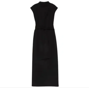 anuans 드레이프 넥 컷 원피스 블랙