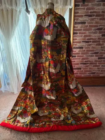 우치카케 금학꽃 결혼식 혼례 일본 의류