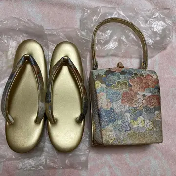 일본 의류용 백과 골드 일본 나막신 세트