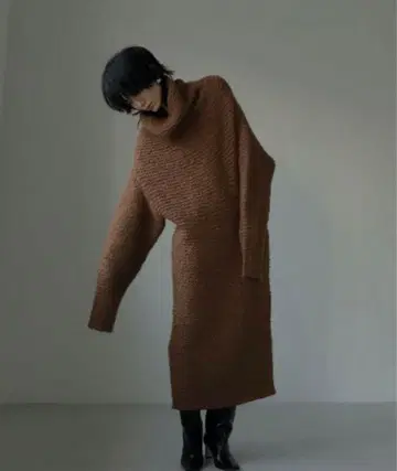 [컨디션 최상] ETRE TOKYO 터틀 로우게이지 니트 롱 원피스