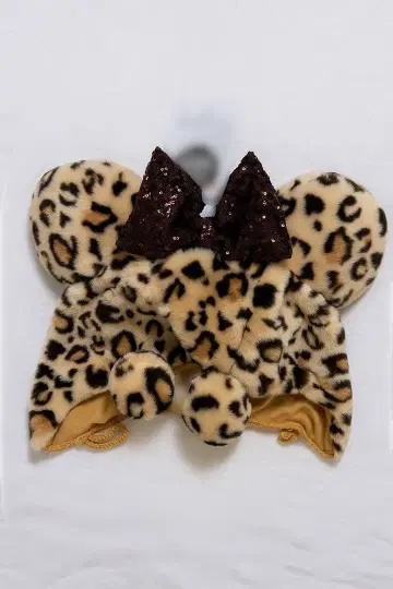 도쿄 디즈니 리조트 레오파드 무늬 미니 팬캡