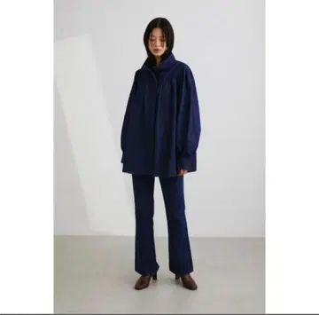 STYLEMIXER 오버 사이즈 개더 데님 셔츠