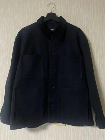 BEAMS HEART 커버올 빅 셔츠 자켓 네이비