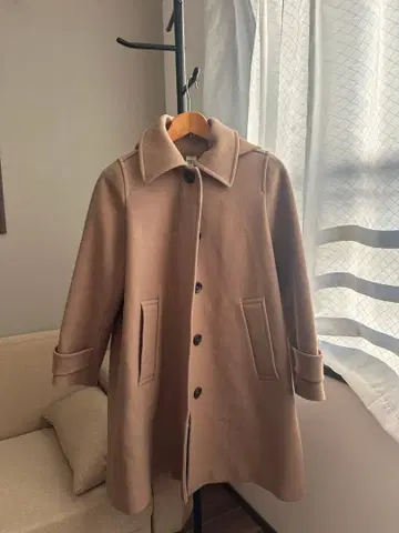 [ 새상품급 ] Ron Herman 론 헤르만 베이지 후드 부착 울 코트