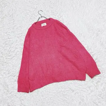 [ manana ] 오버 니트탑 (F) 심플 무지 핑크 화려함