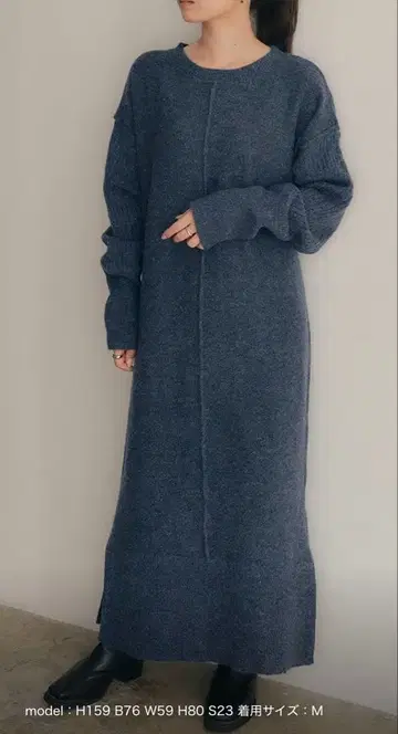 titivate 리브 소매 롱 니트 원피스 택 포함