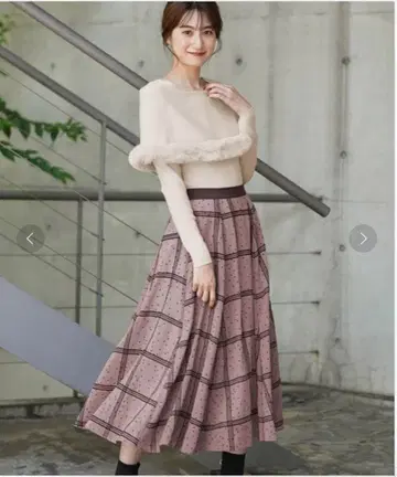 Noela 노엘라 체크 도트 플로키 스커트