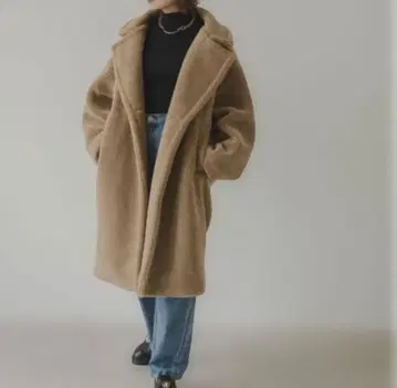 새상품급 인기 rectangle 카멜 테디베어 코트