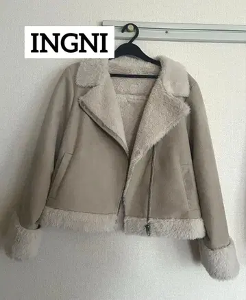 INGNI 무스탕 코트 인조 모피 자켓 아우터 베이지