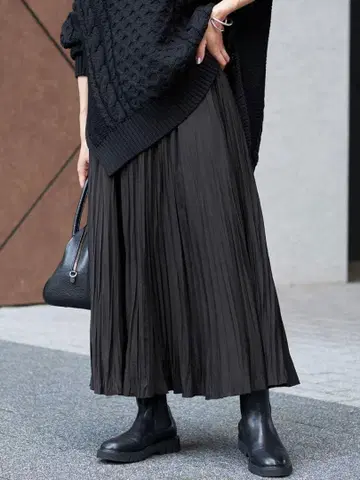 SLOBE IENA 플리츠 스커트 블랙