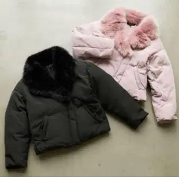 rienda 볼륨 숏 퍼 다운 핑크