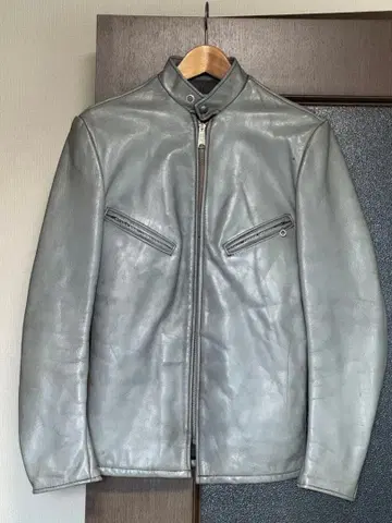 schott 그레이 실버 싱글 라이더 자켓