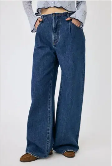 BELT OFF 스트레이트 데님