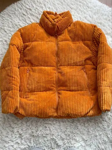 ZARA 오렌지 코듀로이 다운 자켓 L-XL