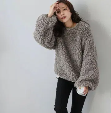 AMELY 보아 풀오버 그레이