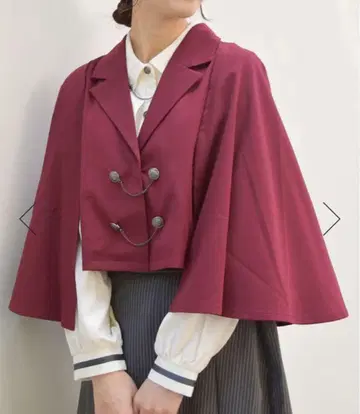 axes femme 망토풍 케이프 자켓 와인