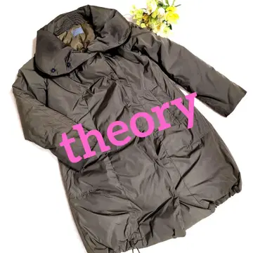 er4 theory luxe 카키색 다운 코트 여성용 LL 상당