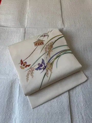 염색 오비 시오제 나고야 오비 아이보리