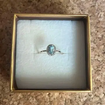 아쿠아 마린 반지 9호 10K