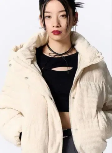 GU 히트 패디드 코듀로이 블루종 내추럴