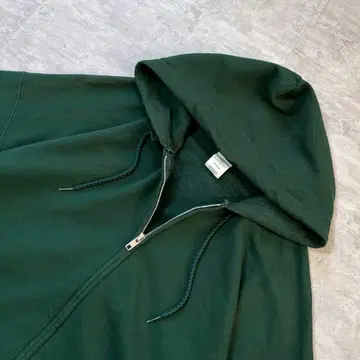 00s Hanes Blank 풀 집업 후드티 그린 무지