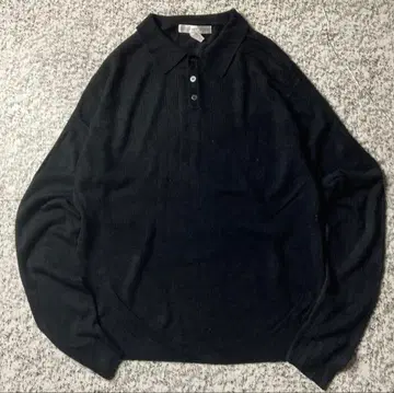 [굿 레귤러] 노옴코어 무지 밤 니트 피케 셔츠 블랙