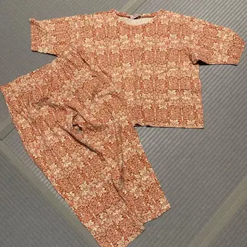 William Morris 오렌지 꽃무늬 룸웨어 셋업