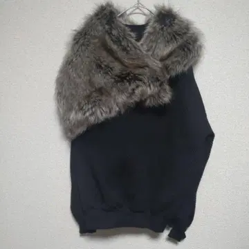 헬렌 무어 페이크 퍼 에코 퍼 머플러 티펫 영국제 영국제