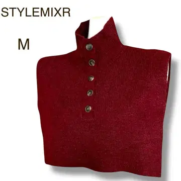 거의 새상품 스타일믹서 하이넥 리브 니트 탈부착 카라 레이어드