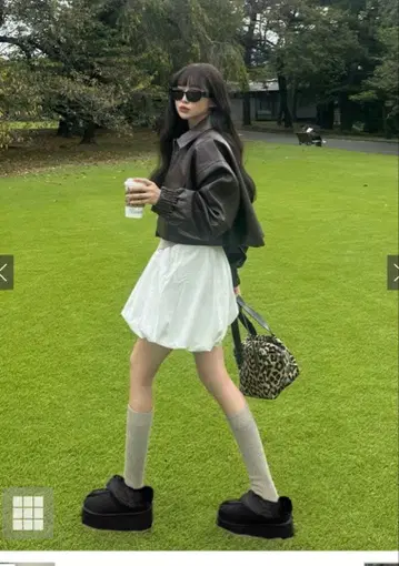 시착만 한 상품 GRL 한국 aespa 블랙 어그 부츠 퍼 24cm