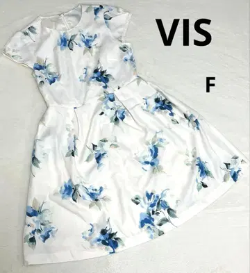 [ VIS ] VIS 반팔 무릎 기장 원피스 F 꽃무늬