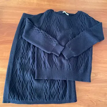 내추럴 뷰티 니트 셋업 S 네이비