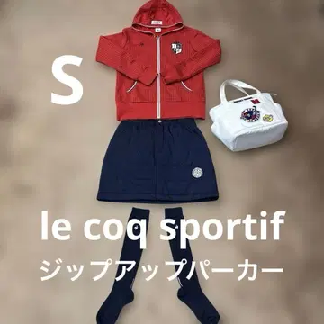 르꼬끄골프 le coq sportif 빨간색 집업 후드티 S