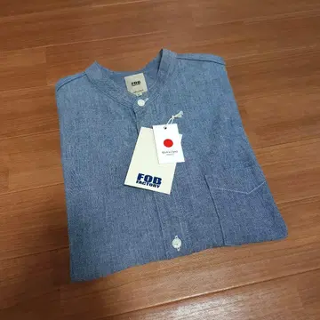 인기 FOB FACTORY 샴브레이 밴드 카라 셔츠 사이즈 4