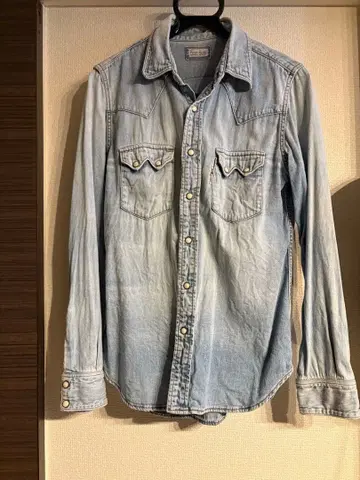 블루 블루 라이트 블루 데님 셔츠 M 사이즈