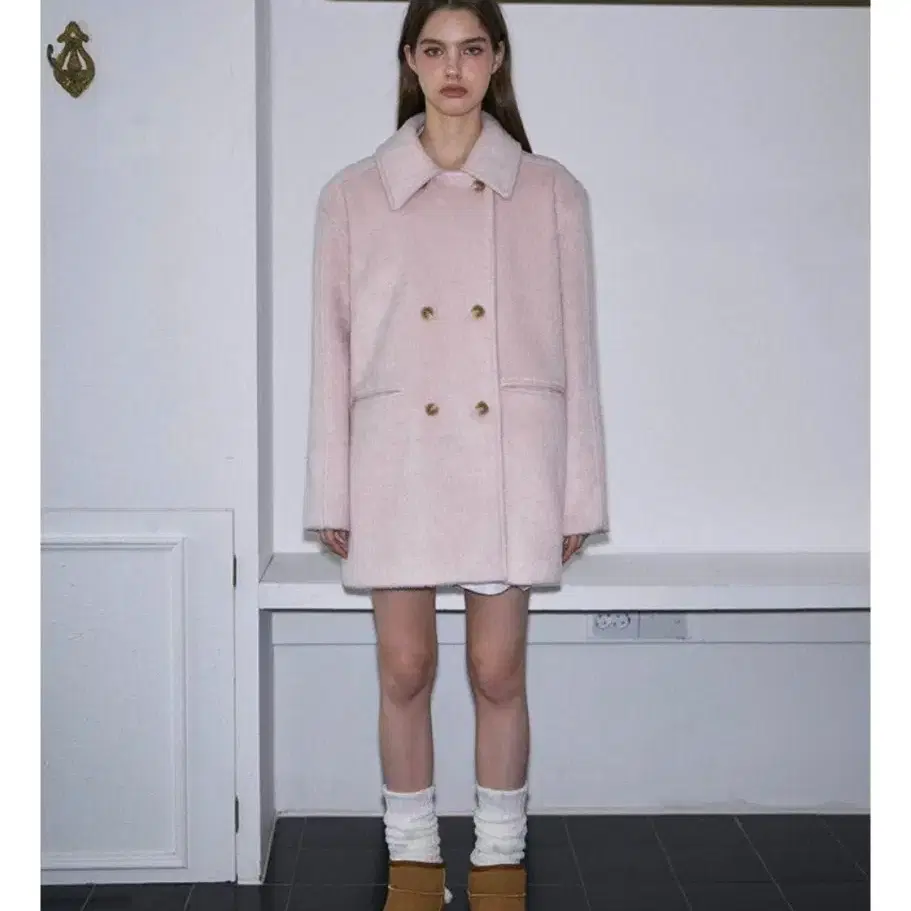 ジャケット・アウター ROSE FRANTZ High Neck Half Coat New Product) Rose Jeff Franz Highneck Half Coat Pink #로제프란츠