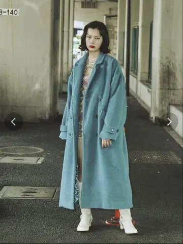 [ jouetie ] 맥시 체스터 코트 블루