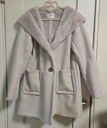 OLIVE des OLIVE 무스탕 코트 후드 M~L 옅은 핑크