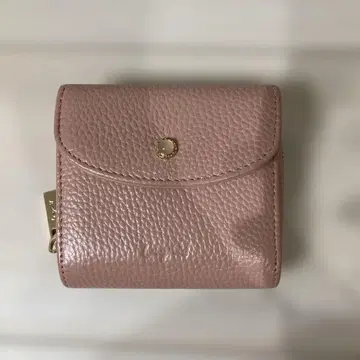 ungrid 핑크 가죽 3단 폴더형 지갑