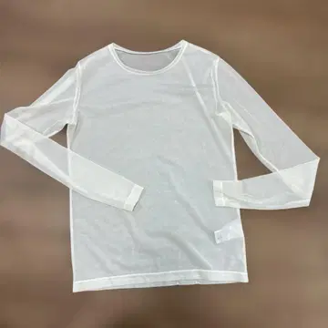 NOBLE 화이트 긴팔 시어 T셔츠