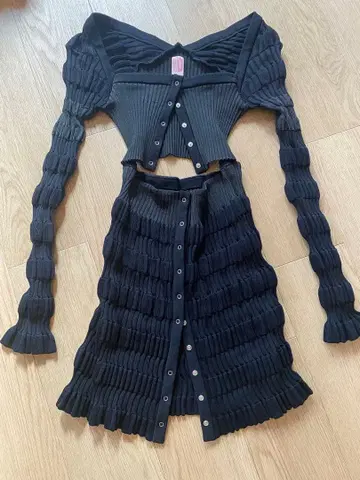 연말 할인 fetico 페티코 가디건 원피스 블랙