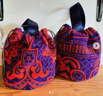 PUEBCO 자카드 패브릭 드로우 스트링 백