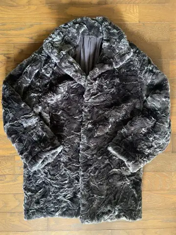 그레이 퍼 롱 코트 L 사이즈