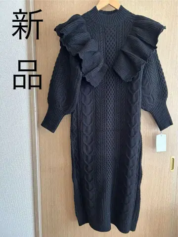 새상품 셀포드 프릴 니트 원피스