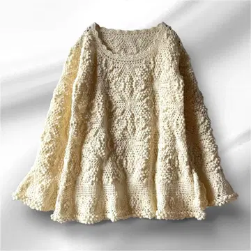 새상품급 아이보리 레이스 니트탑