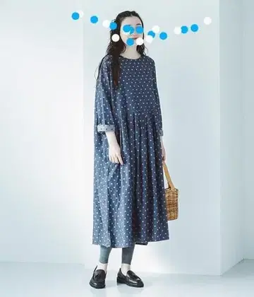 ohana 도트 자카드 원피스 색스 새상품