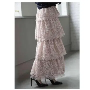 에이미 이스트 월 eimy istoire 레이스 프릴 스커트 핑크 F