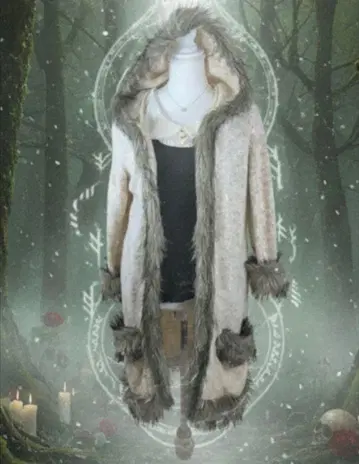 헤이세이 갸루 y2k 니트 롱 가디건 퍼 포함 시크 스타일 갸루 남자